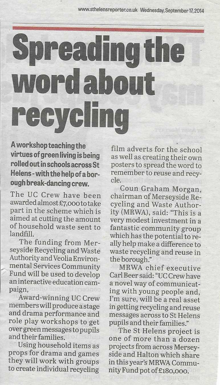 St Helens School Recycling Workshops