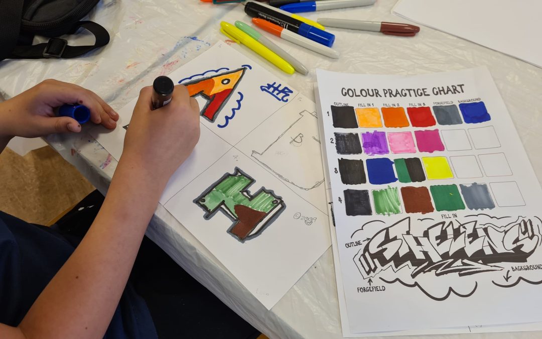 St Helens graffiti art class & Breaking demos at St Helens Carnival
