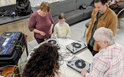 Chatty Café Attendees Try DJing and Graffiti Art in Prescot